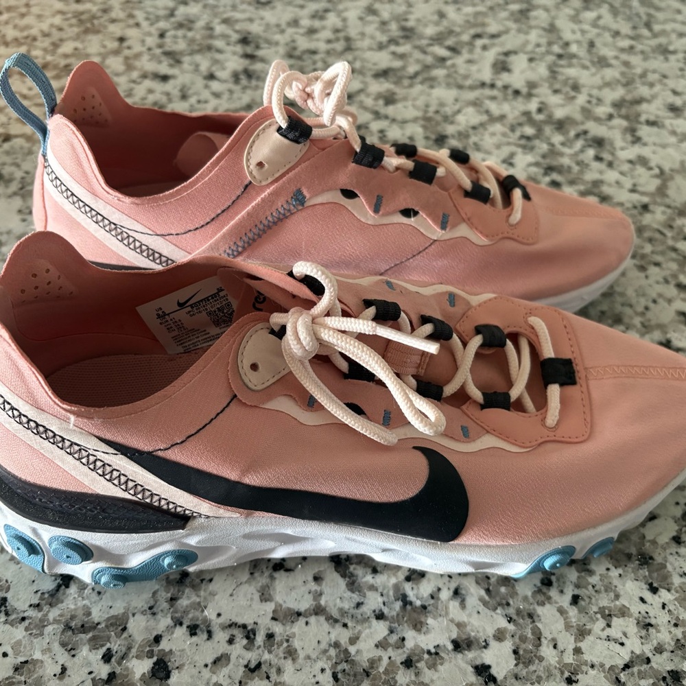 Nike Women's Coral and Black Sneakers